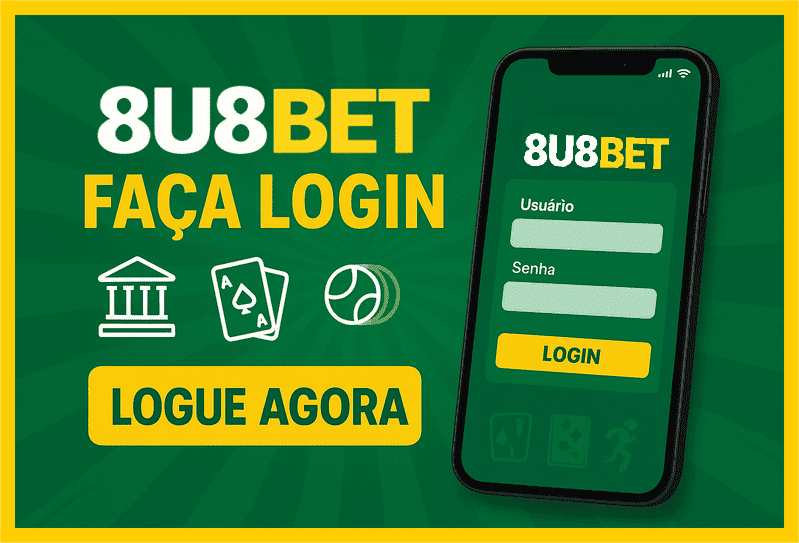 Imagem destacando login seguro na 8U8BET para novos usuários